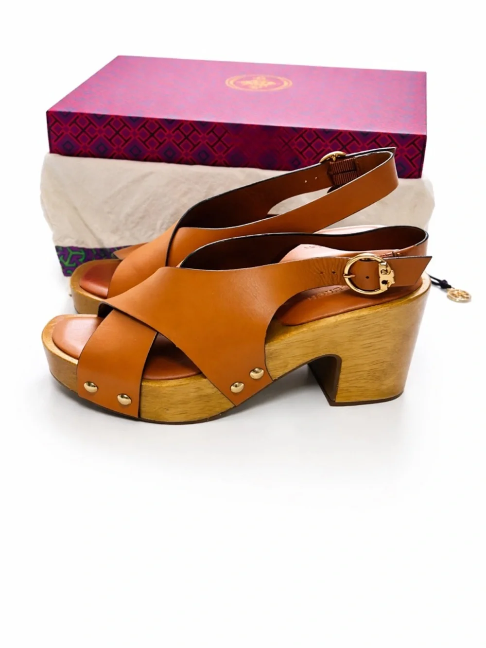 TORY BURCH Blythe Platform Slingback Sandals with Box and Dust Bag!